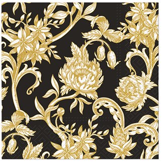 Baroque Flowers Black napkins. Sold out, due Sept